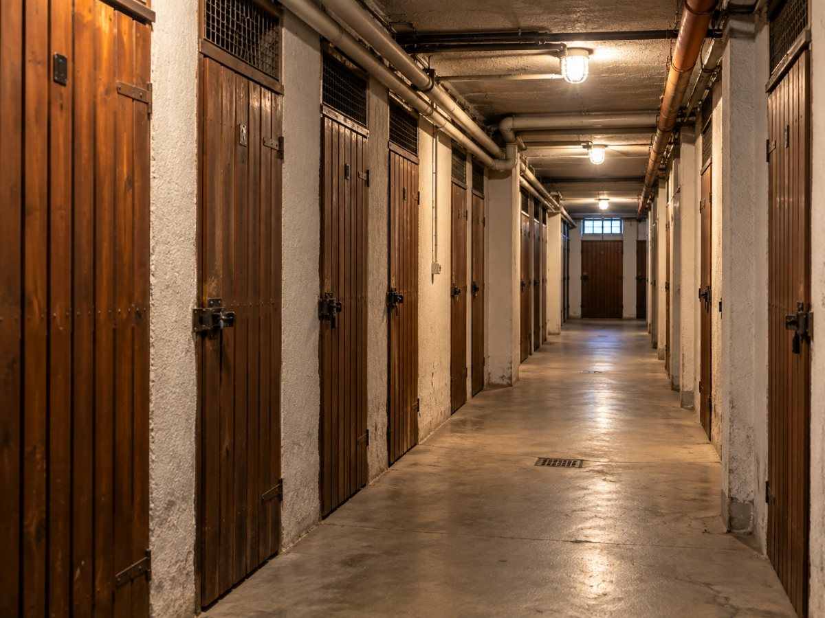 Corridoio delle cantine di un condominio milanese