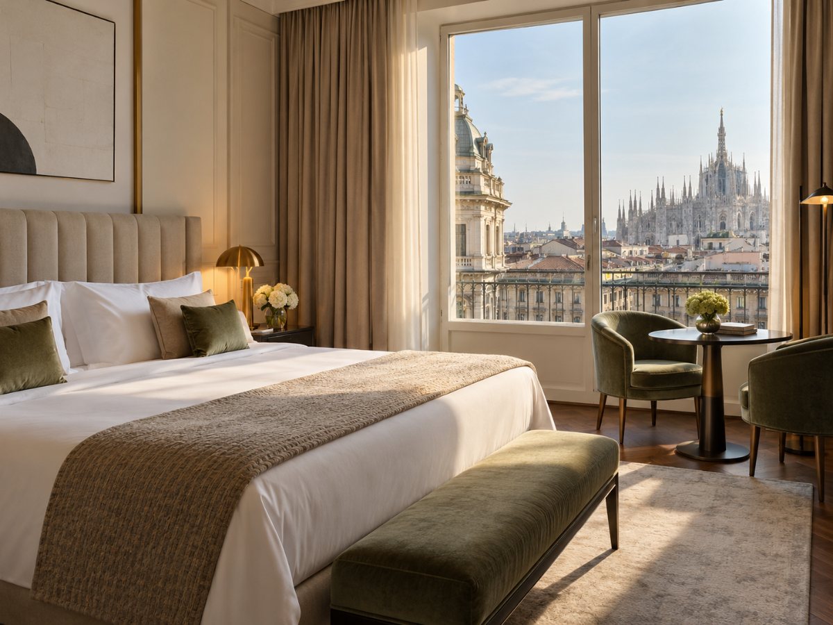 Camera d'hotel a Milano pronta per gli ospiti