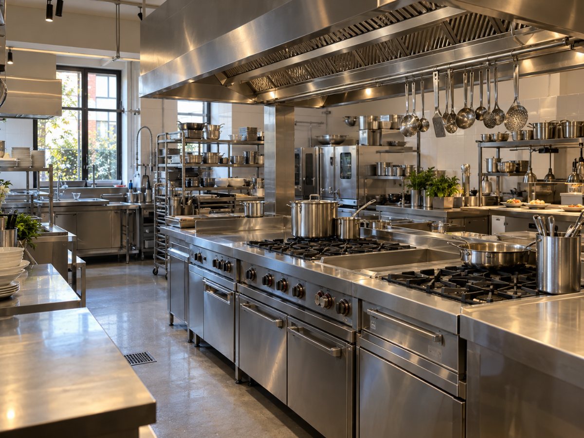 Cucina professionale di un ristorante a Milano a fine servizio